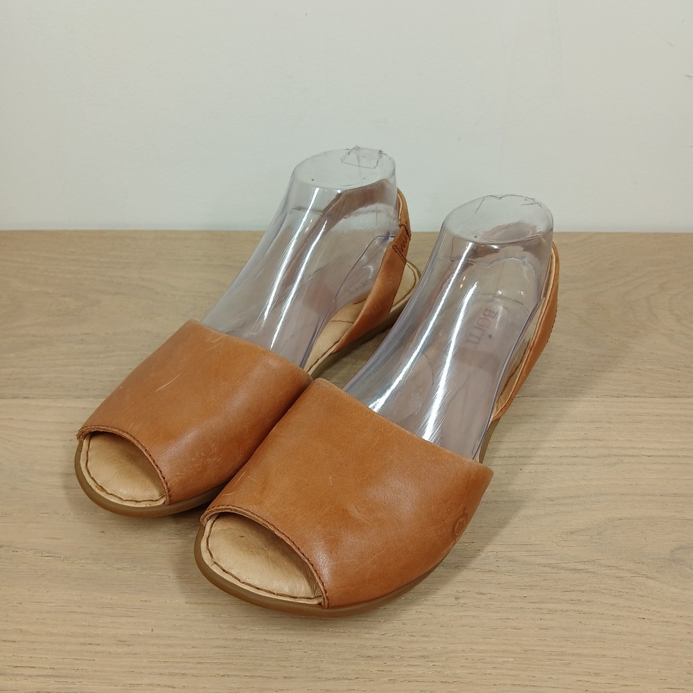 Born Women's Cognac Open-Toe Slingback Flats